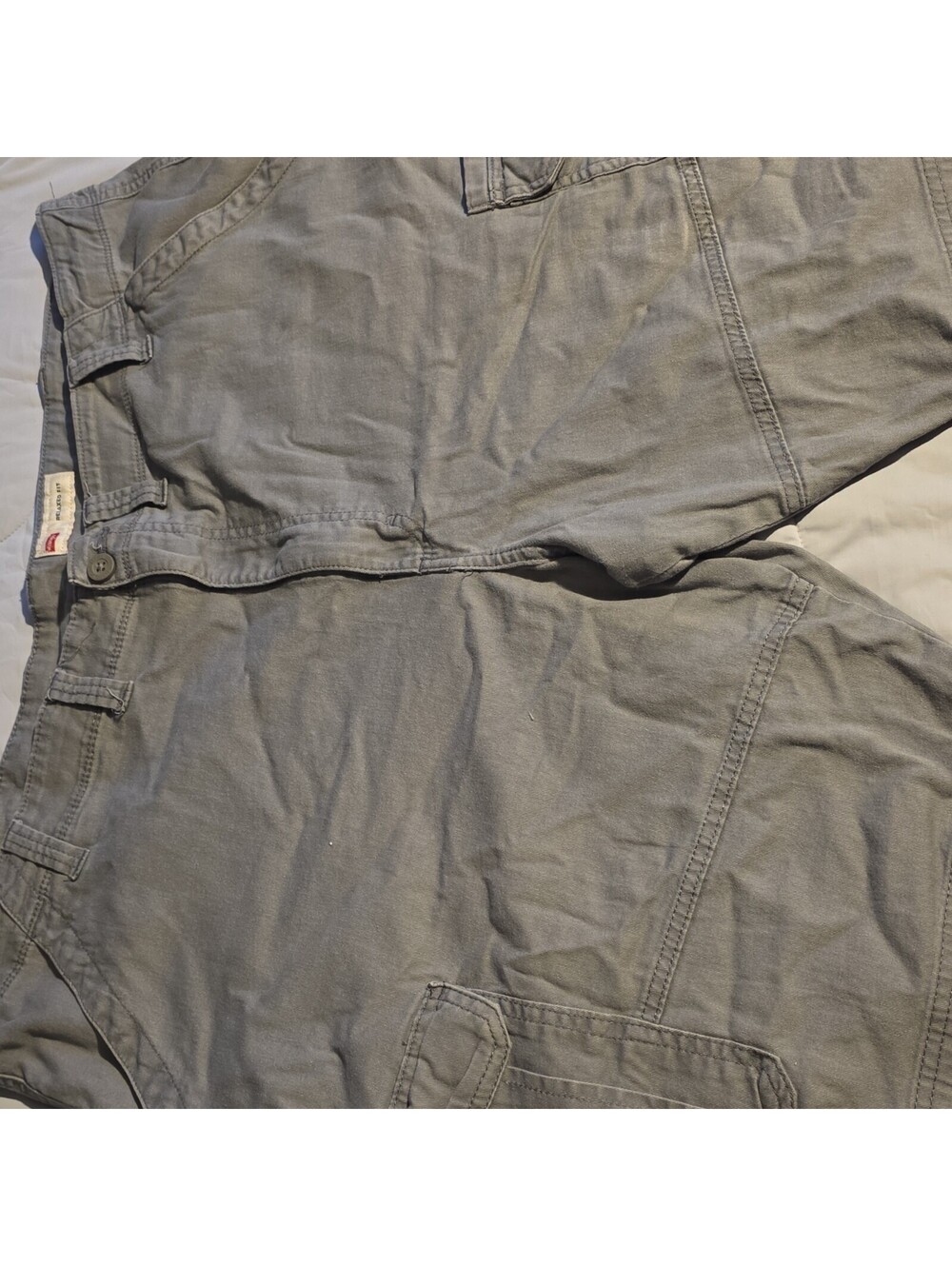 Wrangler Cargo Shorts Mens 44x10 Gray Utility Outdoors Stretch